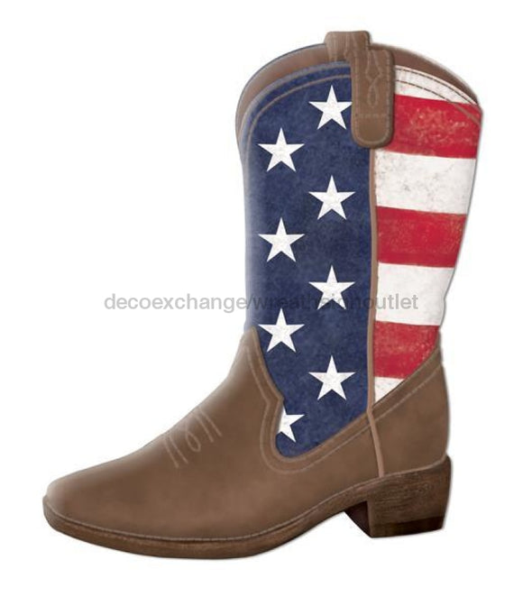 12.5H American Flag Cowboy Boot Red/white/blue/brown Md0825 Sign