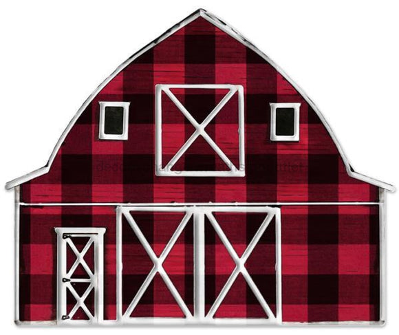 12L X 9.75H Metal/embossed Barn Sign Black/red/white Md078624