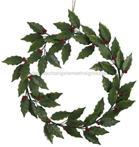 19.5"Dia Metal Holly Berry Wreath Green/Gold/Red XS0899 - healthypureonline