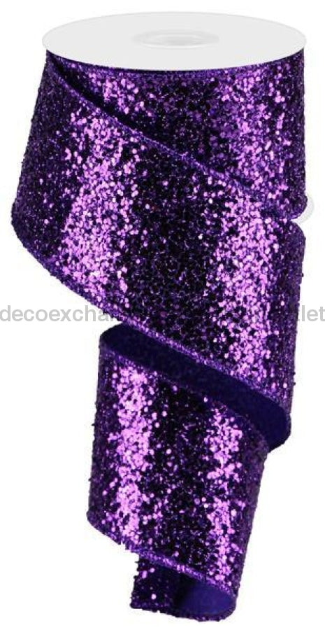 2.5X100Ft Large Glitter Purple Rga330123 Ribbon