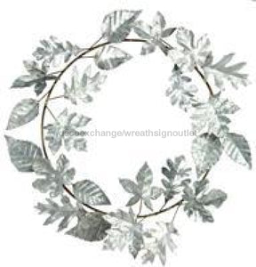 21"Dia Mix Leaf Wreath Antique Galvanized HA136036 - healthypureonline