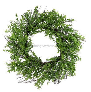 24"Dia Boxwood Wreath Yellow Green FR6588 - healthypureonline
