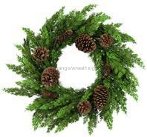 24"Dia Juniper Wreath W/Pinecones Green XX7795 - healthypureonline