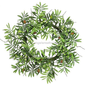 24"Dia Olive Wreath Tt Green/Cream FG5423 - healthypureonline