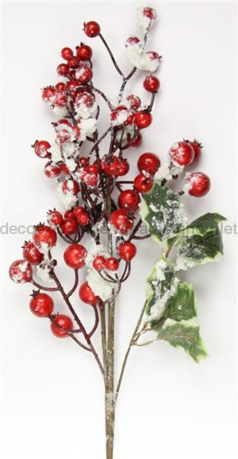 26L Snowy Berry/Holly Spray Red/Green/White Ec4210 Greenery
