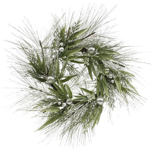 30"Dia Pine/Glitter Ball/Berry Wreath Silver/Lime XX1873 - healthypureonline
