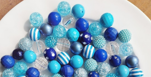 Blue Bubble gum Bead Premium Mix, Bag of 100, DEI-016 - healthypureonline®