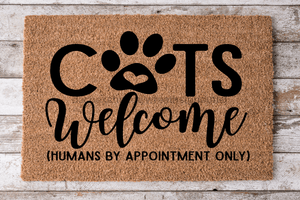 Cats Welcome People Tolerated - Cat Door Mat - 30x18" Coir Door Mat - DECOE-CM-012 - healthypureonline