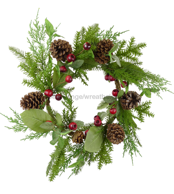 Cedar Crab Berry Pinecone Wreath Dia24 84625WR24 - healthypureonline