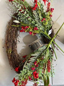 Christmas Grapevine Simple Wreath Kit - Wk-115