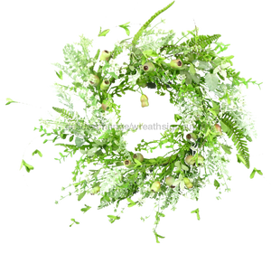 Dusty Miller Pod Mix Green Wreath 24In 62281WR24 - healthypureonline