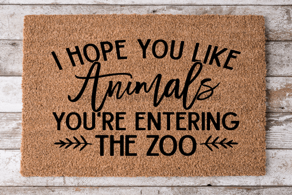 Entering The Zoo - Funny Door Mat - 30x18