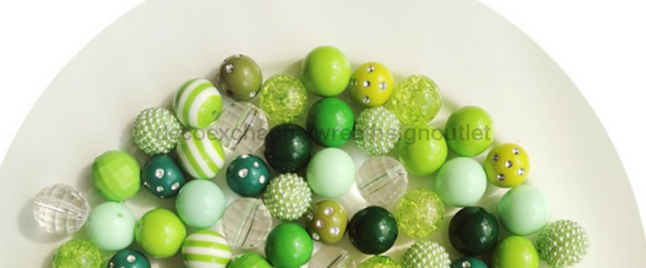 Green Bubble gum Bead Premium Mix, Bag of 100, DEI-009 - healthypureonline®