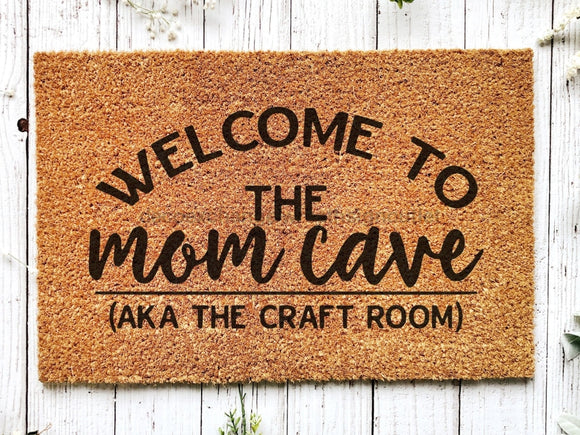 Mom Cave Crafting Doormat, Crafter Gift, Welcome Mat, Housewarming Gift, Craft room sign, Funny Door Mat, Craft room doormat - healthypureonline