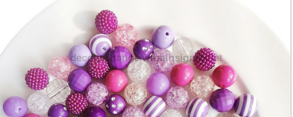 Purple Bubble gum Bead Premium Mix, Bag of 100, DEI-010 - healthypureonline®