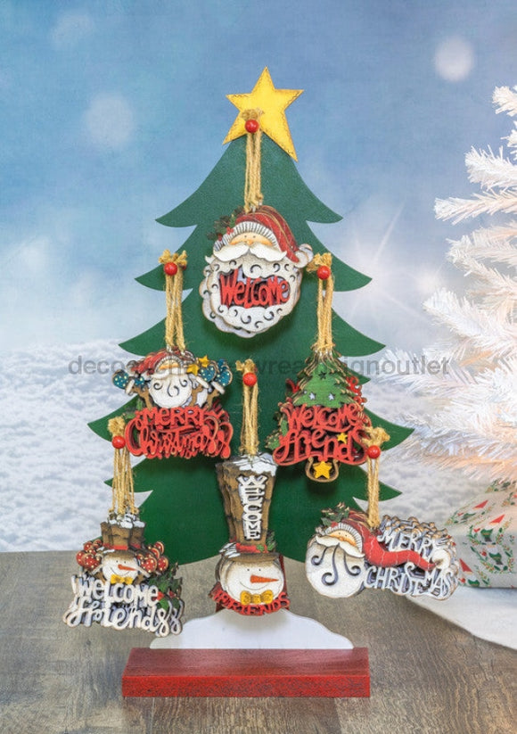 Santa Greetings Orn 19157 - 6 assorted ornaments - Stand not included - healthypureonline