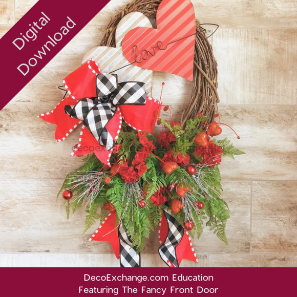 Valentines Asymmetrical Oval Grapevine Wreath Tutorial Featuring The Fancy Front Door - healthypureonline