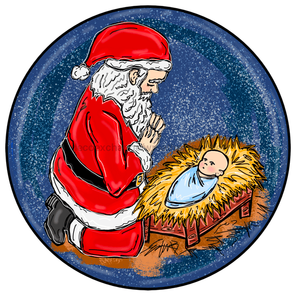 Wreath Sign, Christmas Santa Nativity 10