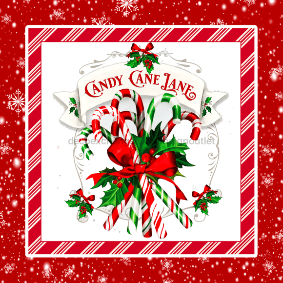 Wreath Sign, Candy Cane Lane Sign, 10