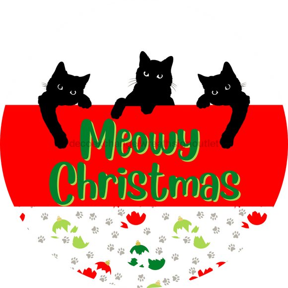 Wreath Sign, Cat Sign, Christmas Sign, Funny Cat Sign, DECOE-2122, Sign For Wreath, Round Sign, healthypureonline - healthypureonline®
