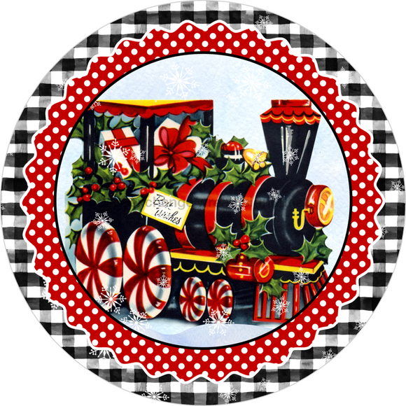 Wreath Sign, Christmas Train Sign, Christmas Sign, 12