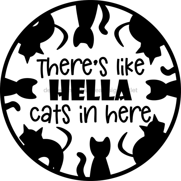 Wreath Sign, Funny Cat Sign, Pet Sign, DECOE-2101, Sign For Wreath, Round Sign, healthypureonline - healthypureonline®