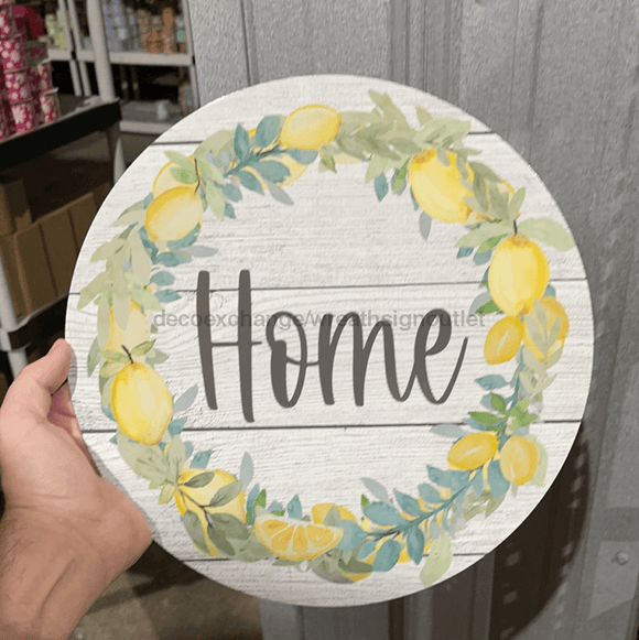 Wreath Sign, Home Lemon Metal Sign circle Wilshire Collections Exclusive Design WC-004, healthypureonline, Sign For Wreaths - healthypureonline
