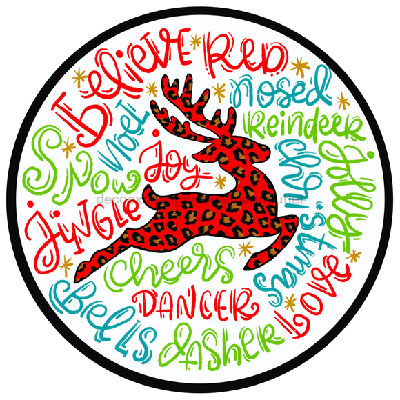 Wreath Sign, Reindeer Typography 12