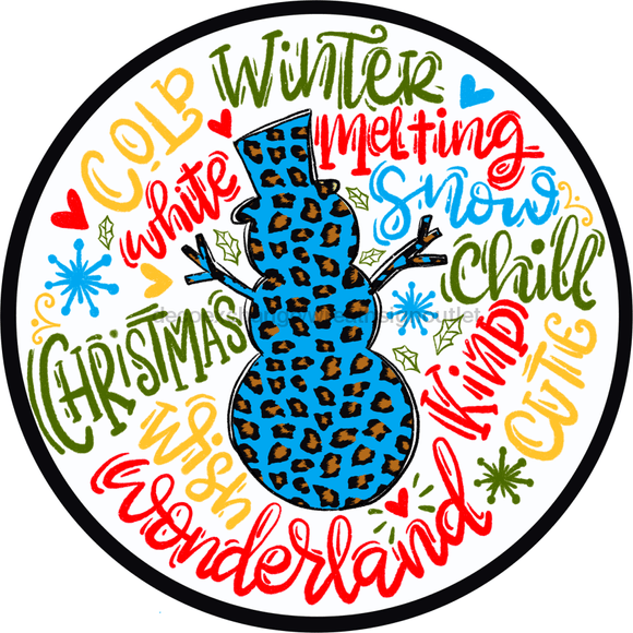 Wreath Sign, Snowman Typography 12