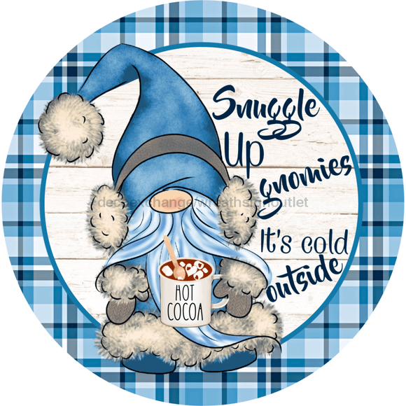 Wreath Sign, Snugle Up Gnomies, Gnome Christmas Sign, 12
