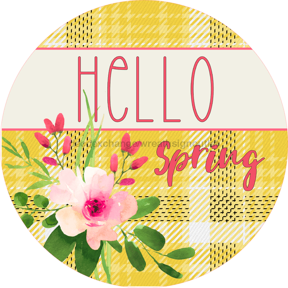Wreath Sign, Spring Sign, Hello Spring, 12