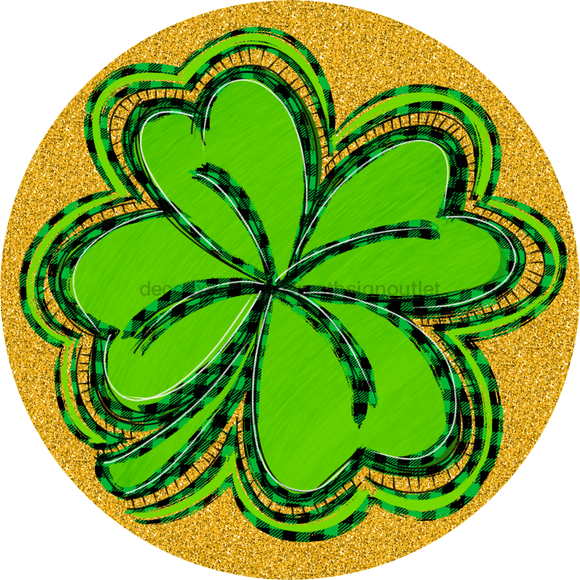Wreath Sign, St Patricks Day Sign, Four Leaf Clover, 12
