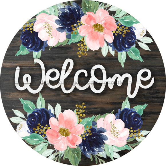 Wreath Sign, Welcome Sign, Floral Sign, 12