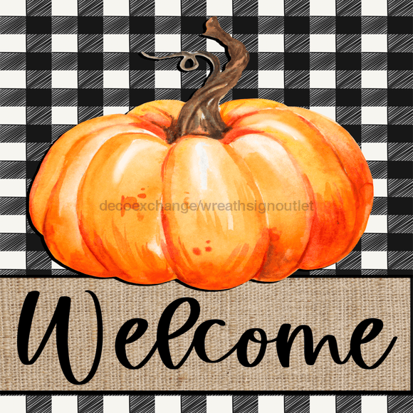 Wreath Sign, Welcome Pumpkin Sign, Fall Sign, 10